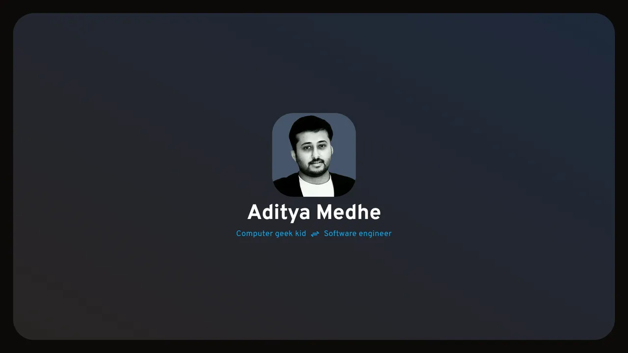 Aditya Medhe's website screenshot