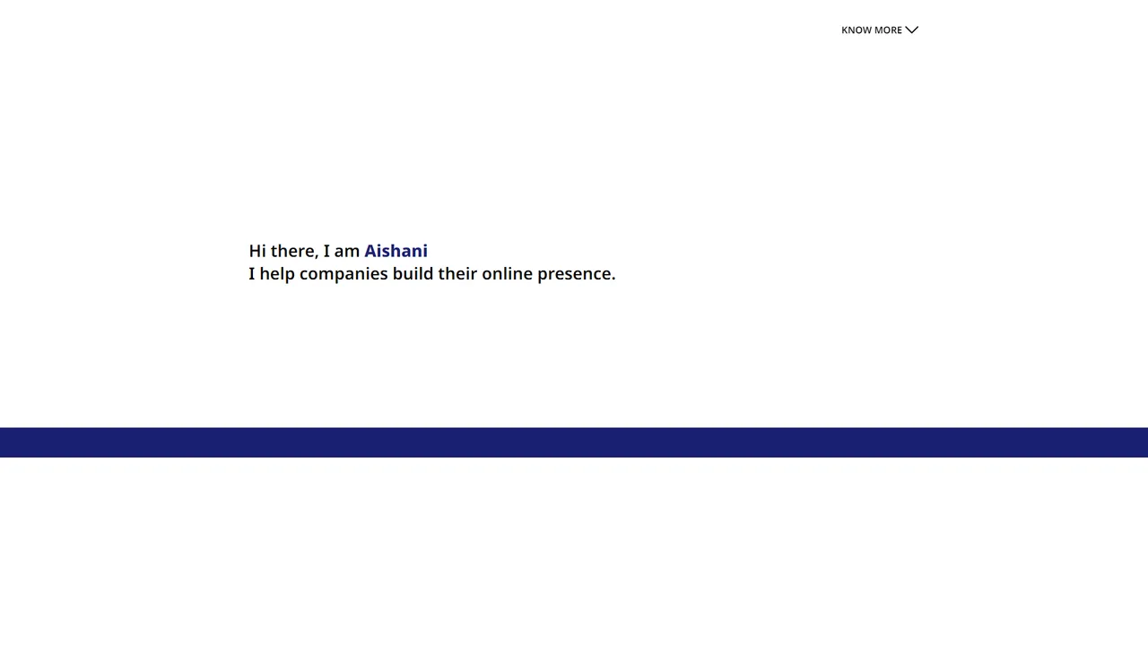 Aishani Pachauri's website screenshot