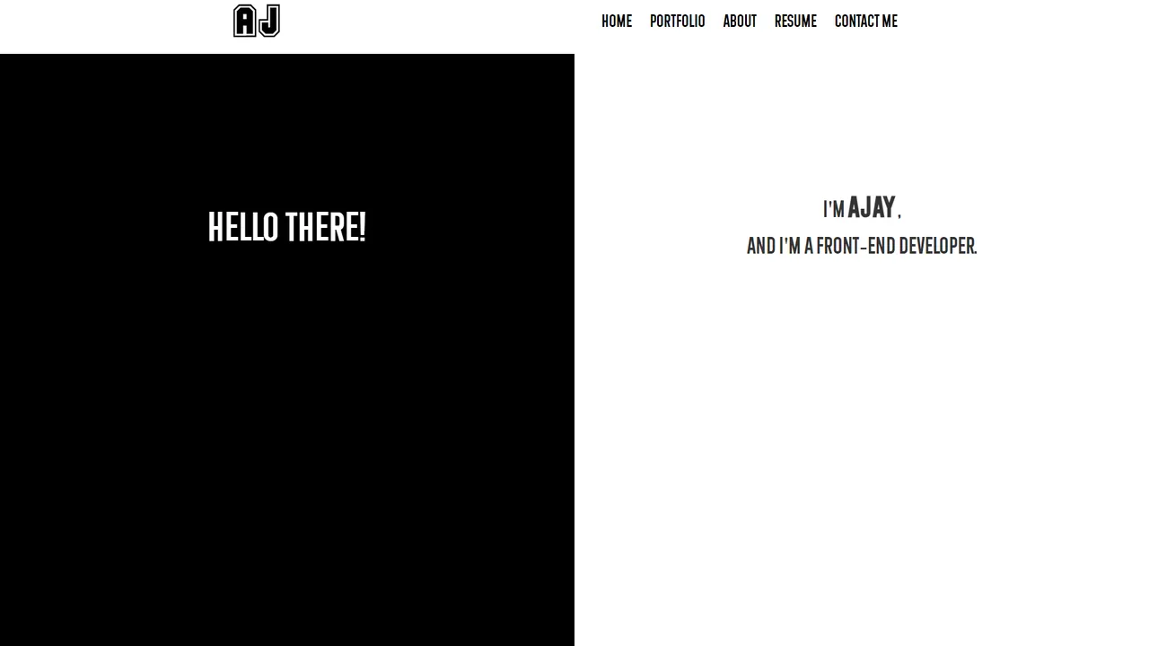 Ajay Kannan's website screenshot