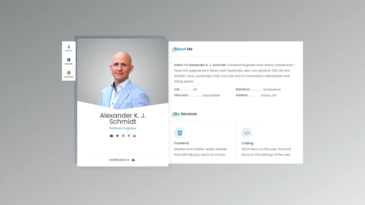 Alexander Schmidt's website screenshot