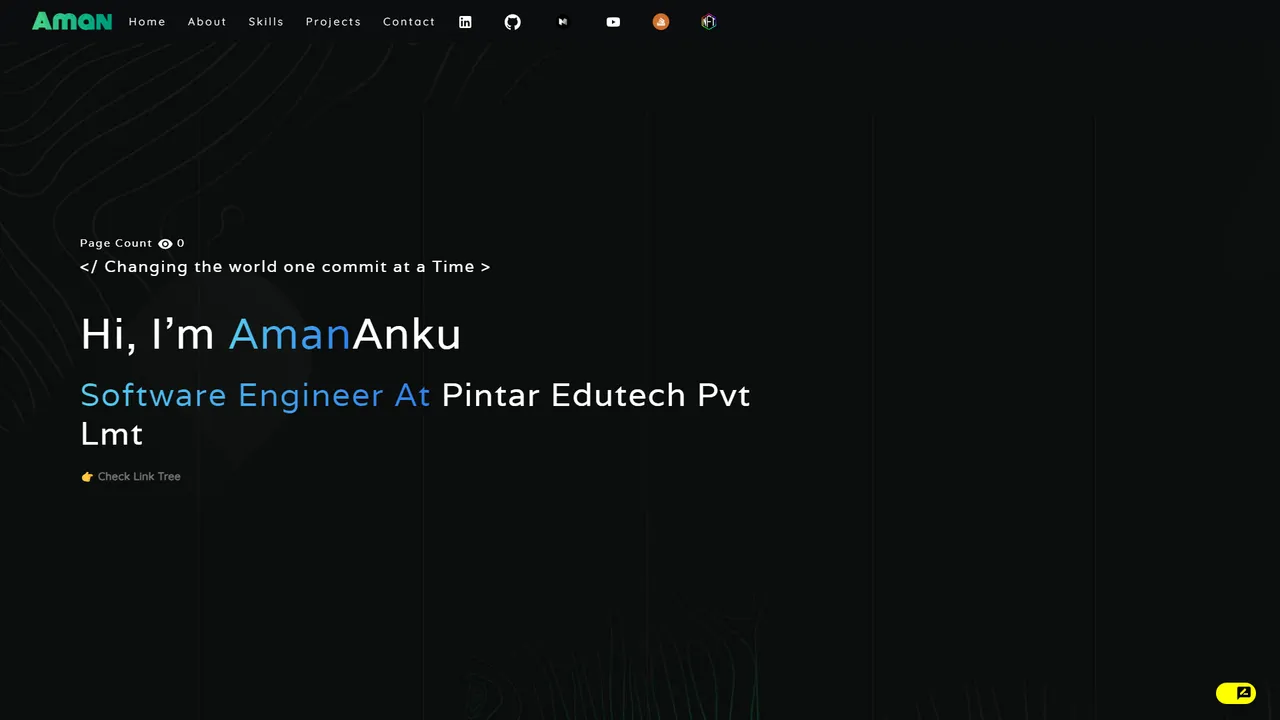 Aman Anku's website screenshot