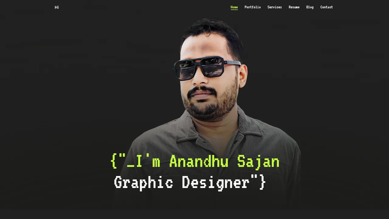 Anandhu Sajan's website screenshot