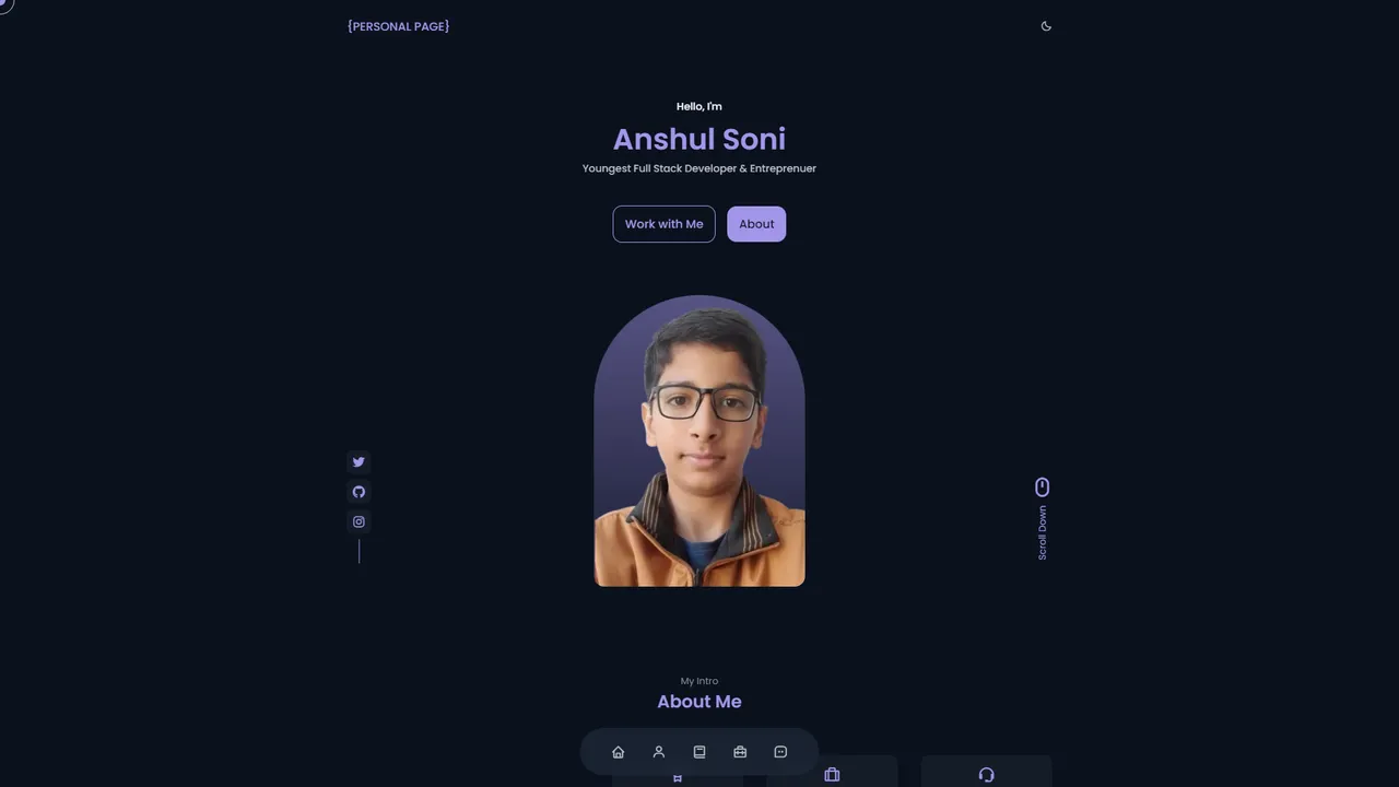 Anshul Soni's website screenshot