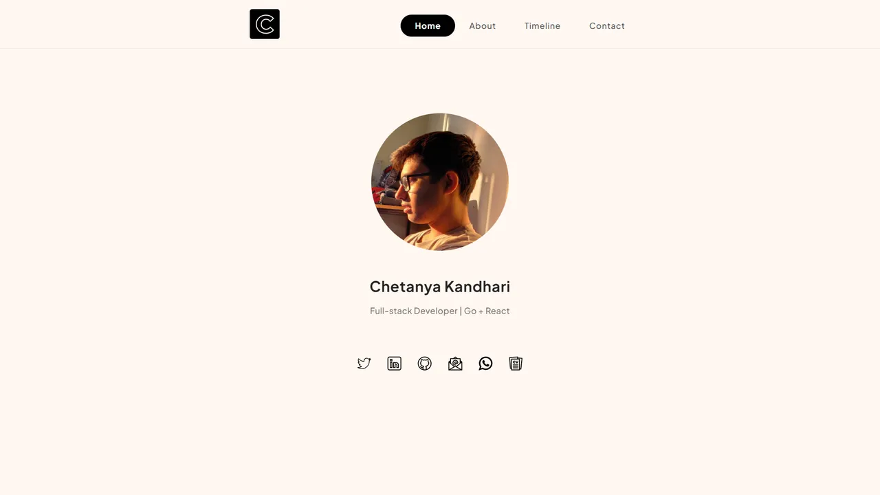 Chetanya Kandhari's website screenshot