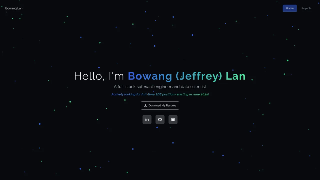 Bowang Lan's website screenshot