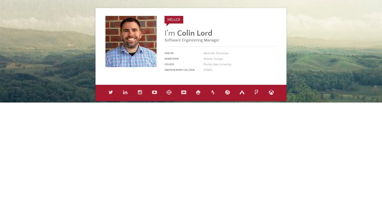 Colin Lord's website screenshot