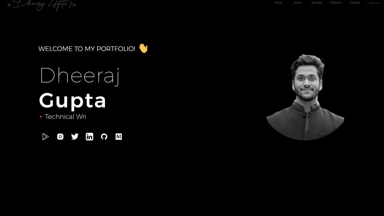 Dheeraj Gupta's website screenshot