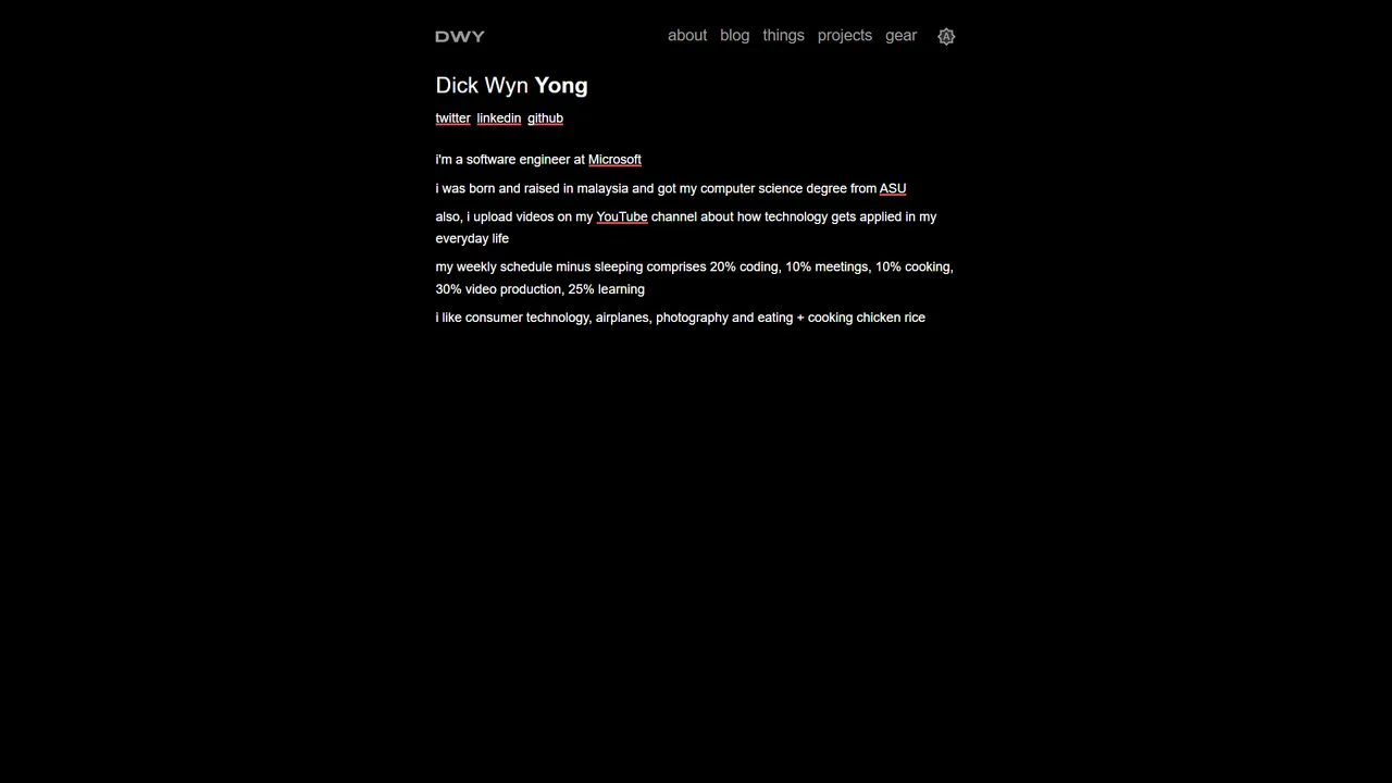 Dick Wyn Yong's website screenshot