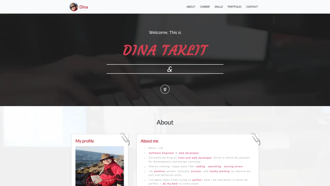 Dina TAKLIT's website screenshot