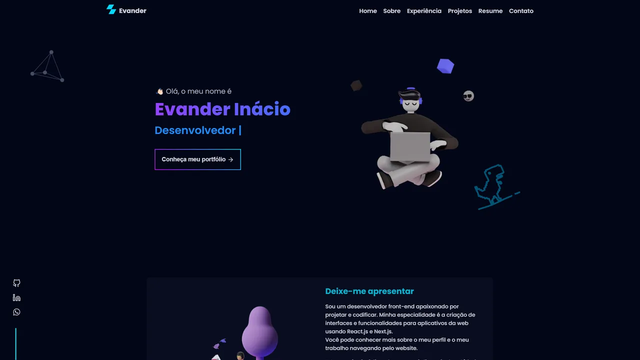 Evander Inácio's website screenshot