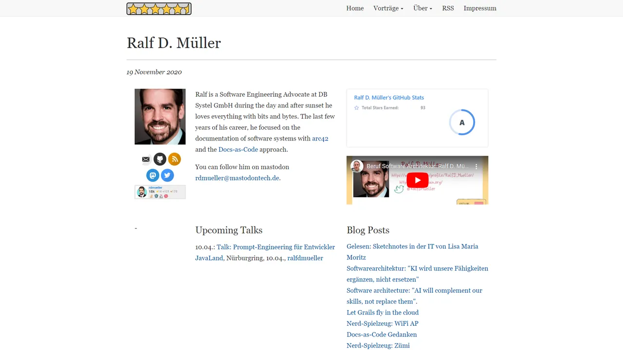 Ralf D. Müller's website screenshot