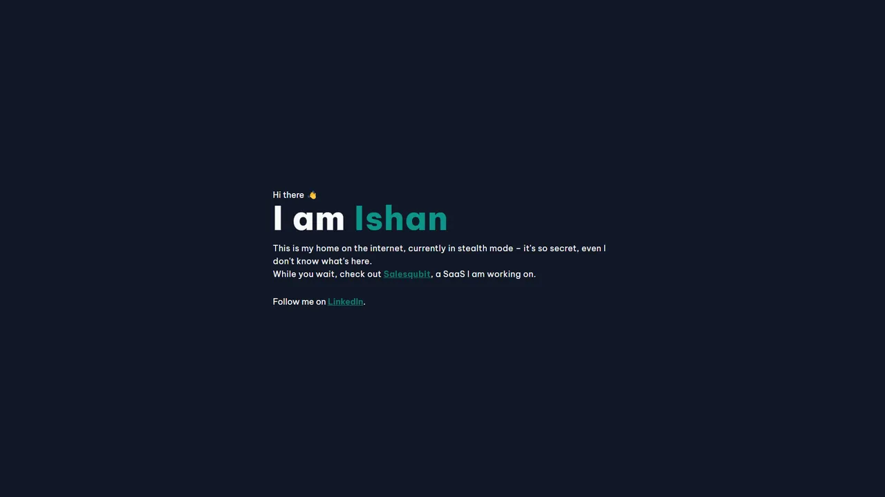 Ishaan Sheikh's website screenshot