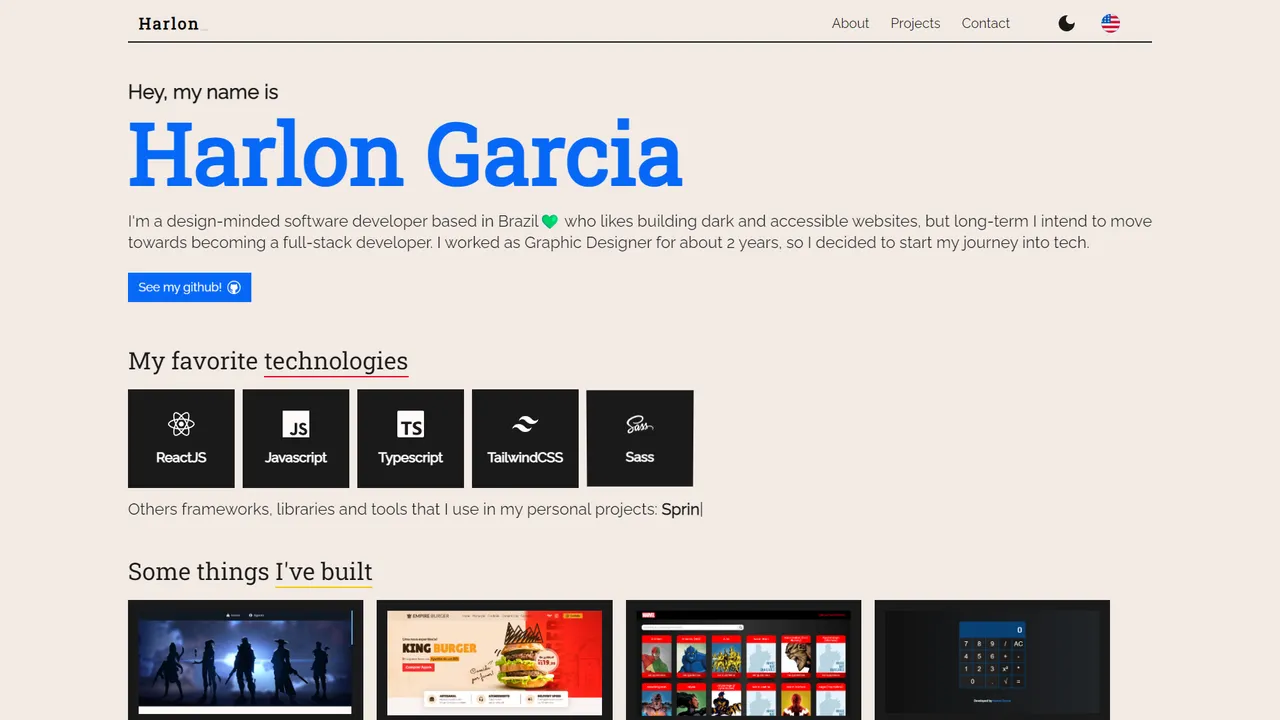 Harlon Garcia's website screenshot