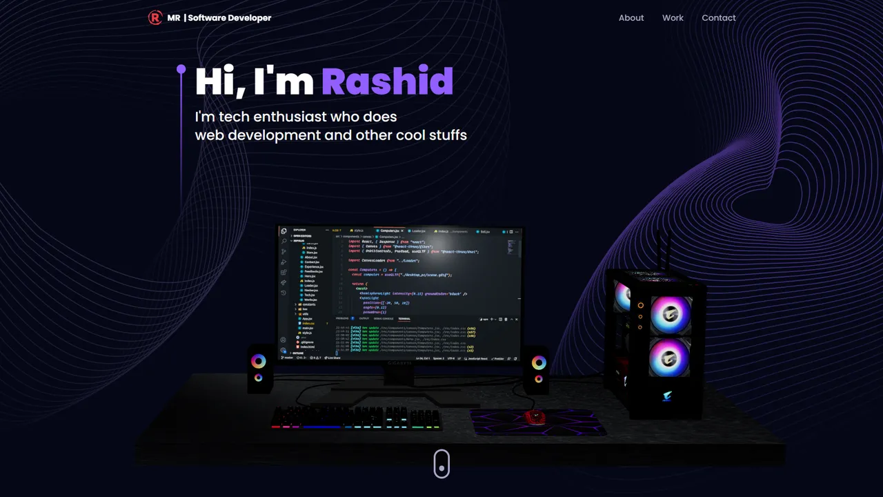 Muhammad Rashid's website screenshot