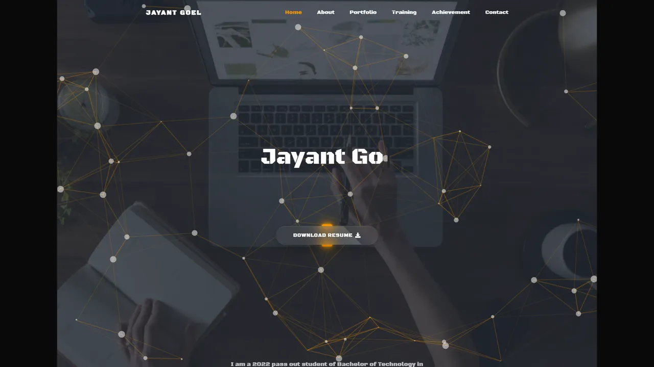 Jayant Goel's website screenshot