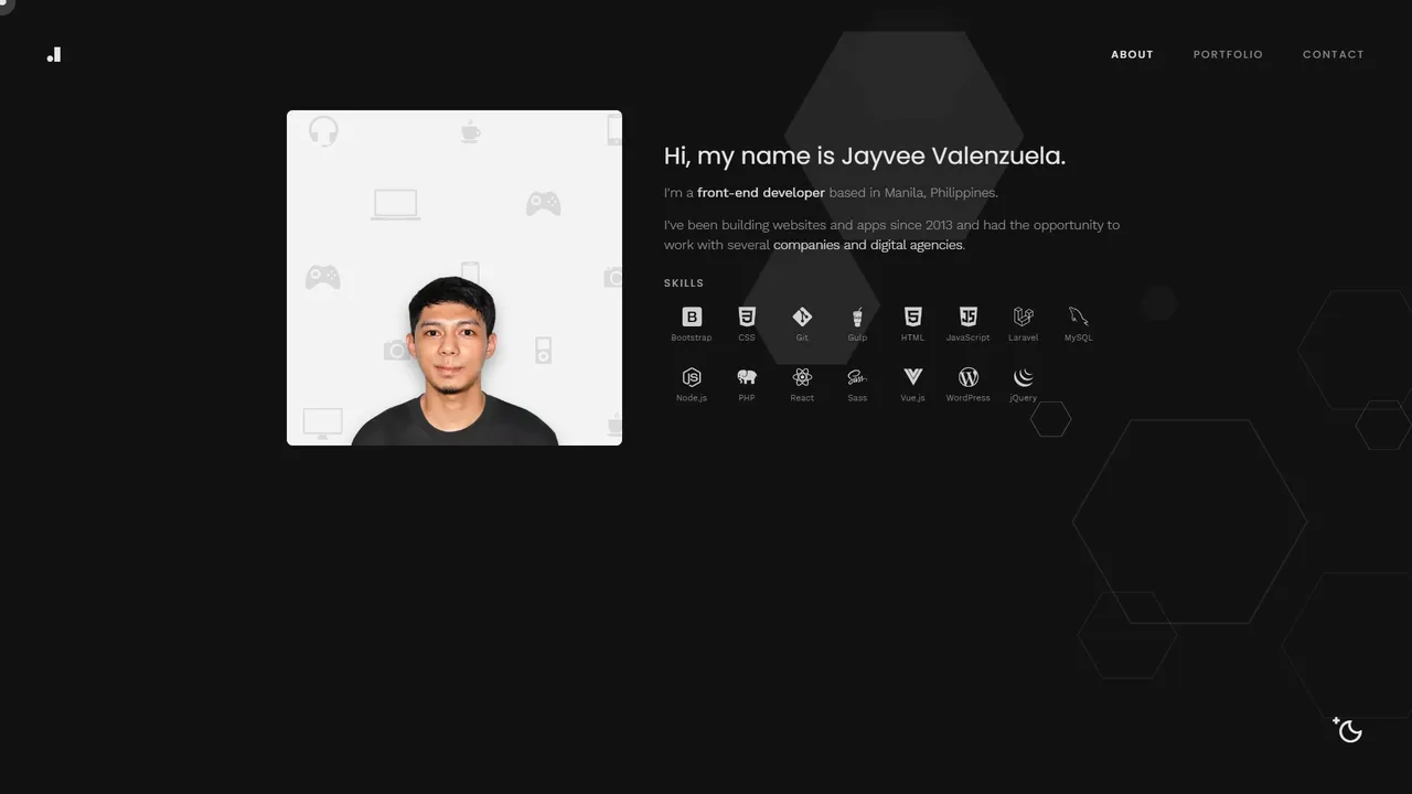 Jayvee Valenzuela's website screenshot