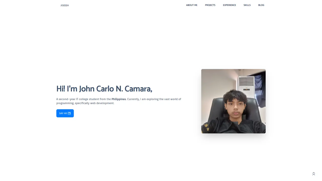 John Carlo Camara's website screenshot