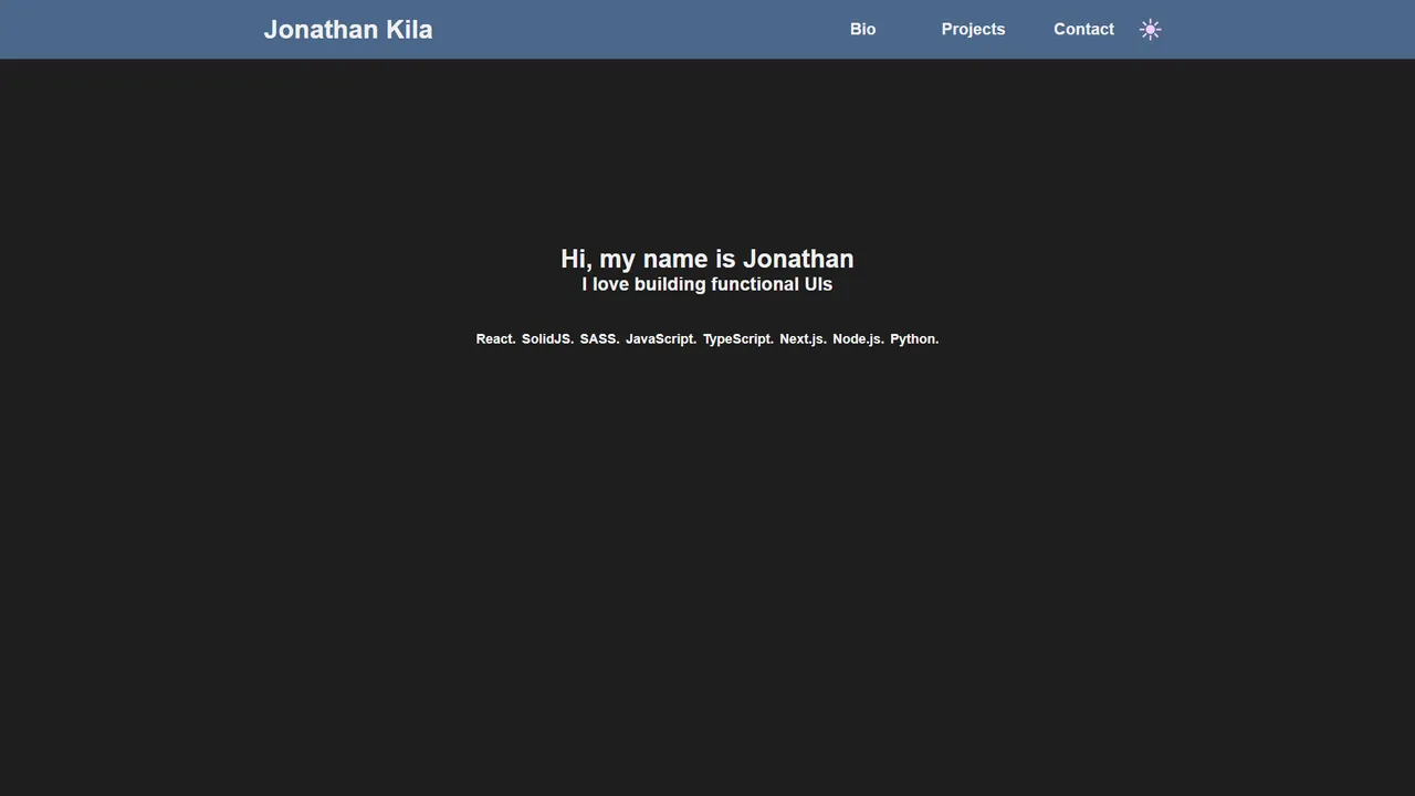 Jonathan Kila's website screenshot