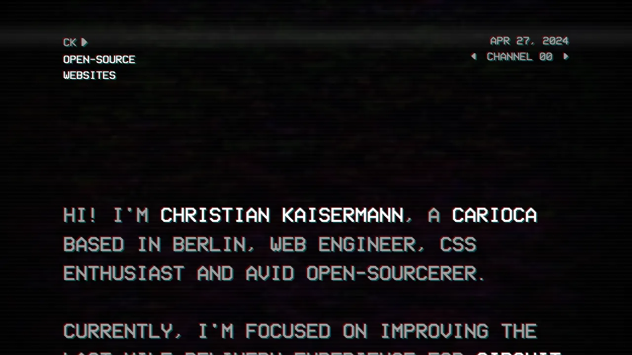 Christian Kaisermann's website screenshot