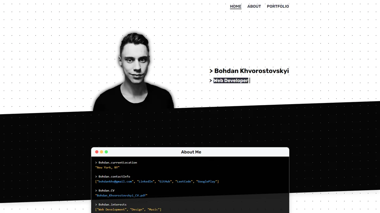 Bohdan Khvorostovskyi's website screenshot