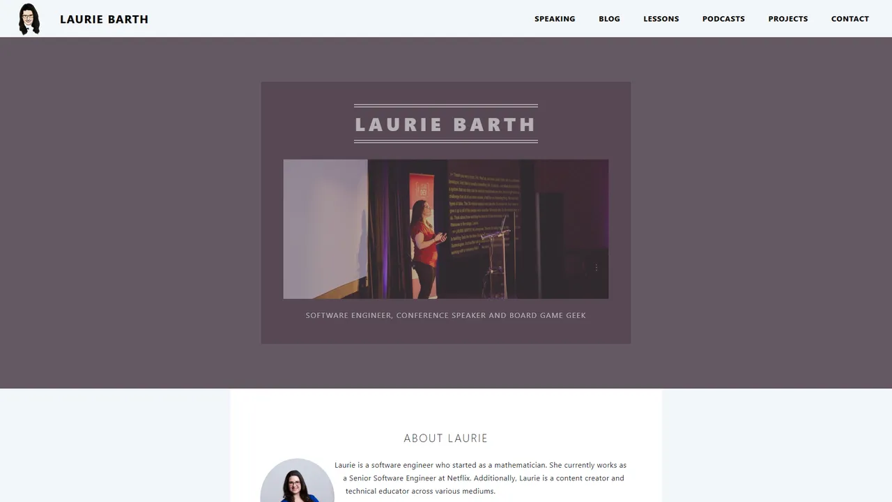 Laurie Barth's website screenshot