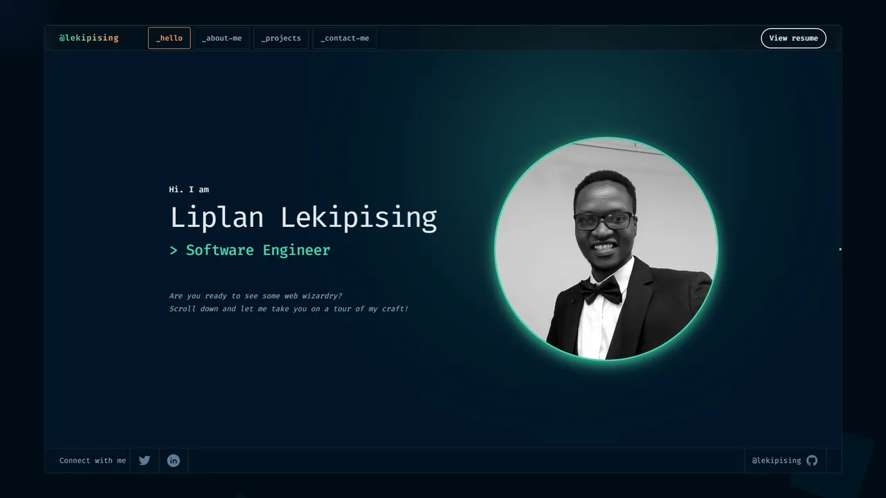 Liplan Lekipising's website screenshot