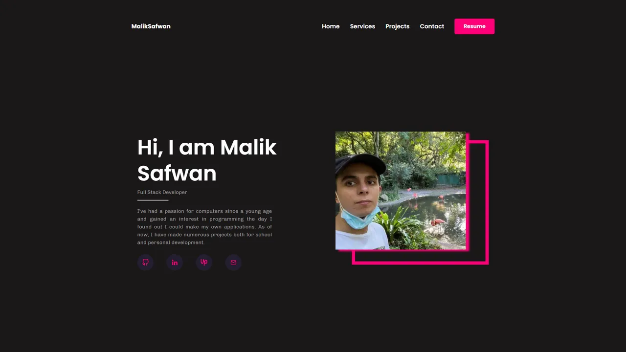 Malik Muhammad Safwan's website screenshot