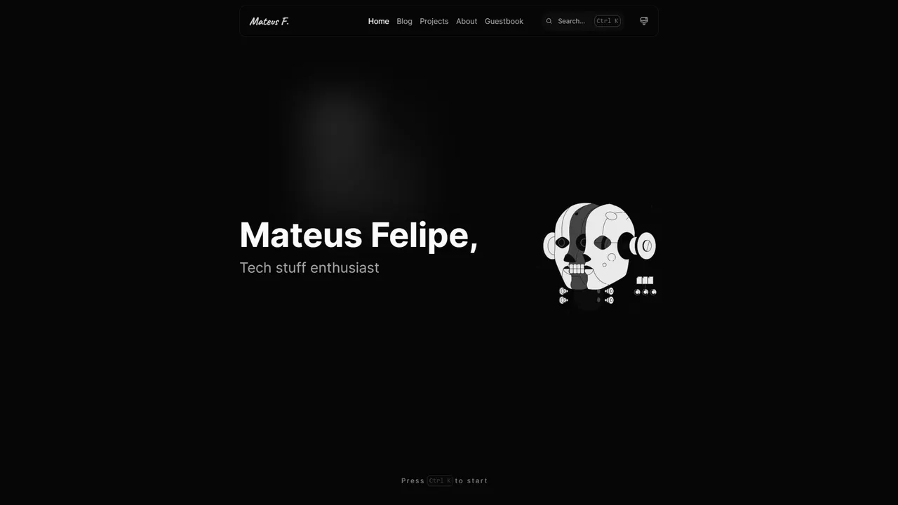 Mateus Felipe G.'s website screenshot