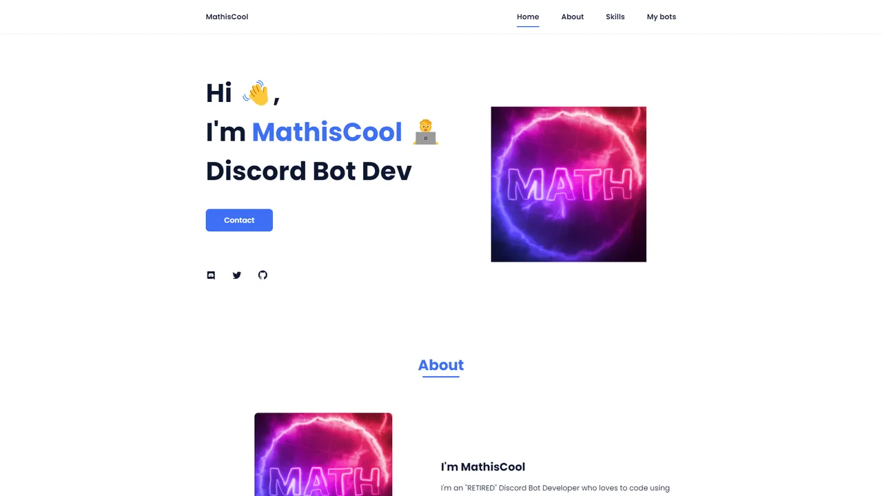 MathisCool's website screenshot