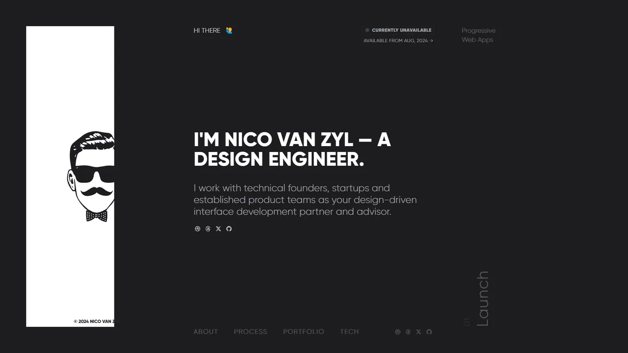 Nico van Zyl's website screenshot