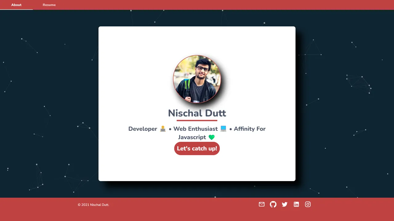 Nischal Dutt's website screenshot