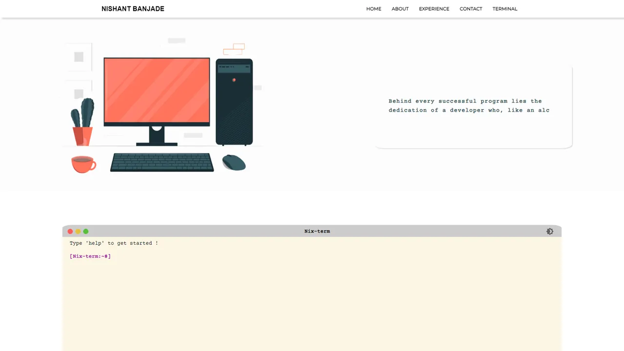 Nishant Banjade's website screenshot