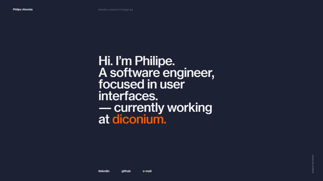 Philipe Almeida's website screenshot