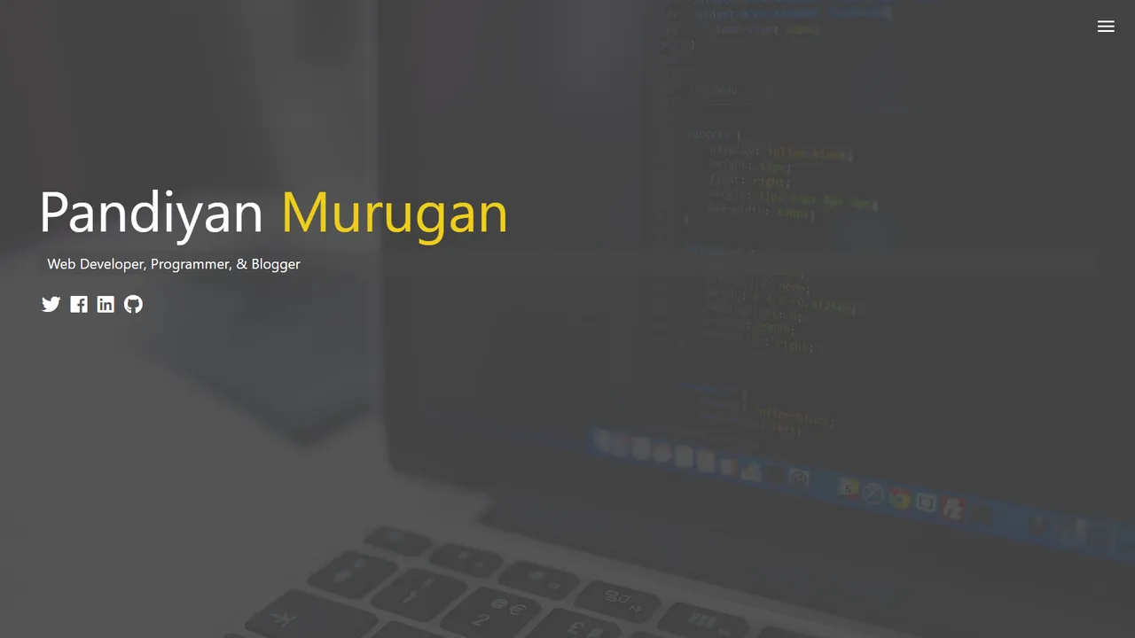 Pandiyan Murugan's website screenshot