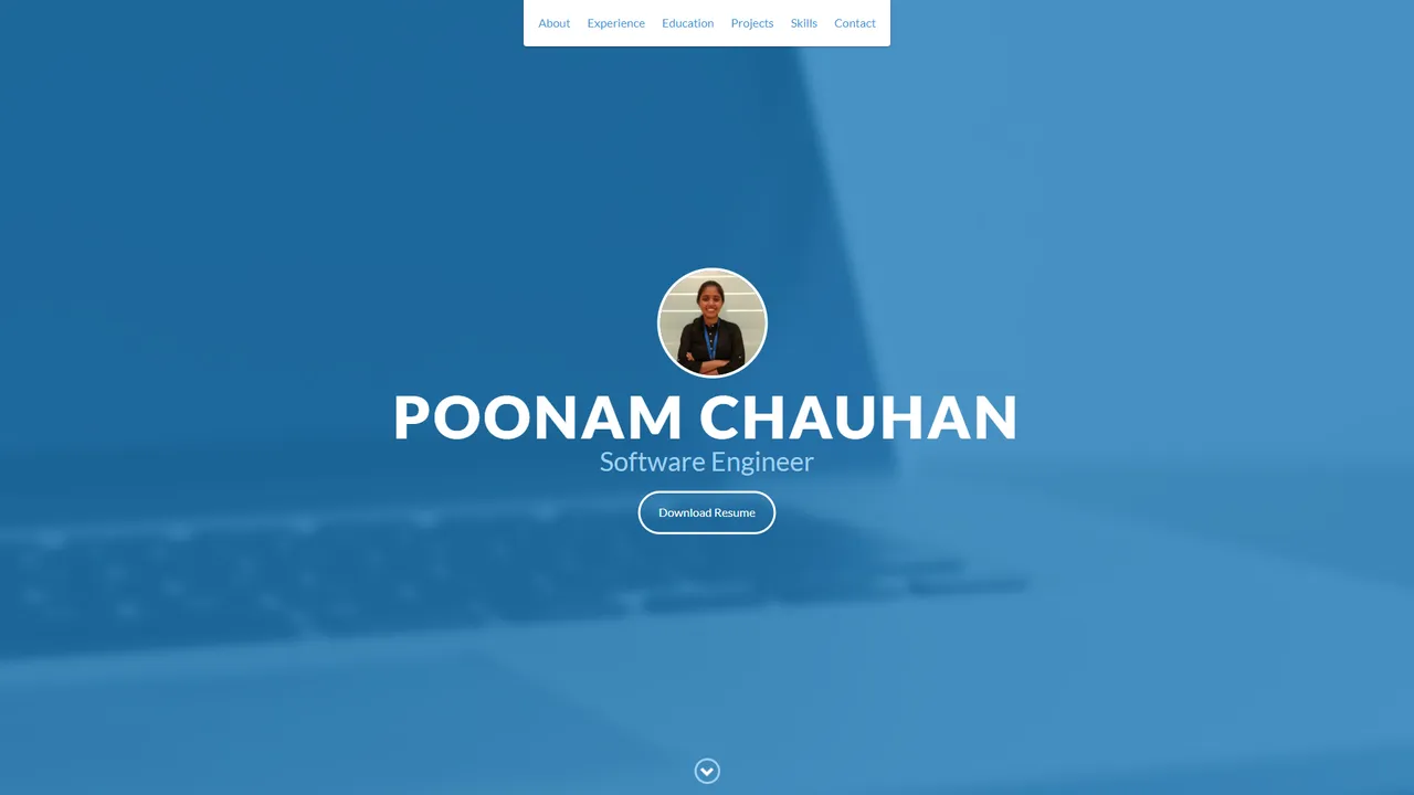 Poonam Chauhan's website screenshot