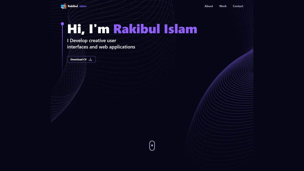 Rakibul Islam's website screenshot