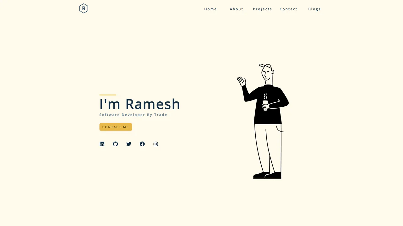 Ramesh Kumar's website screenshot