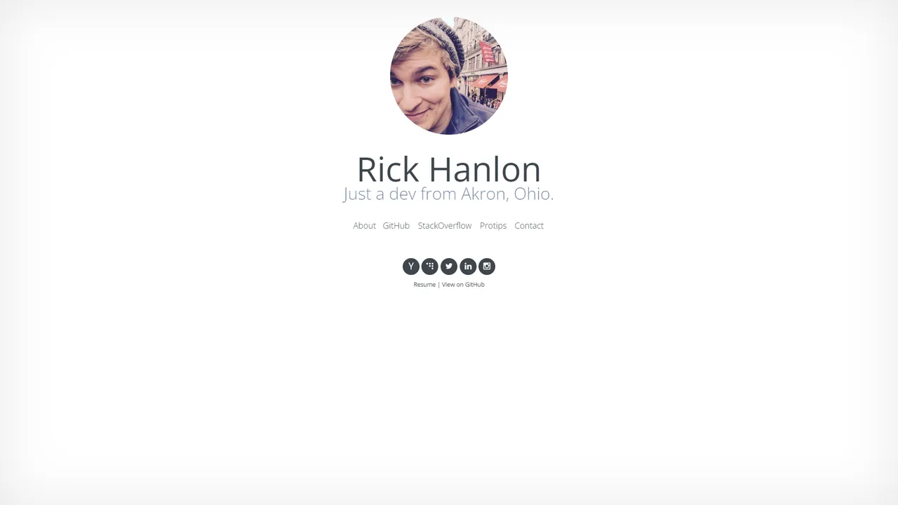 Rick Hanlon's website screenshot