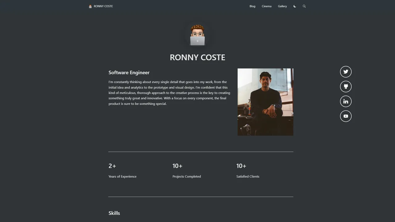 Ronny Coste's website screenshot