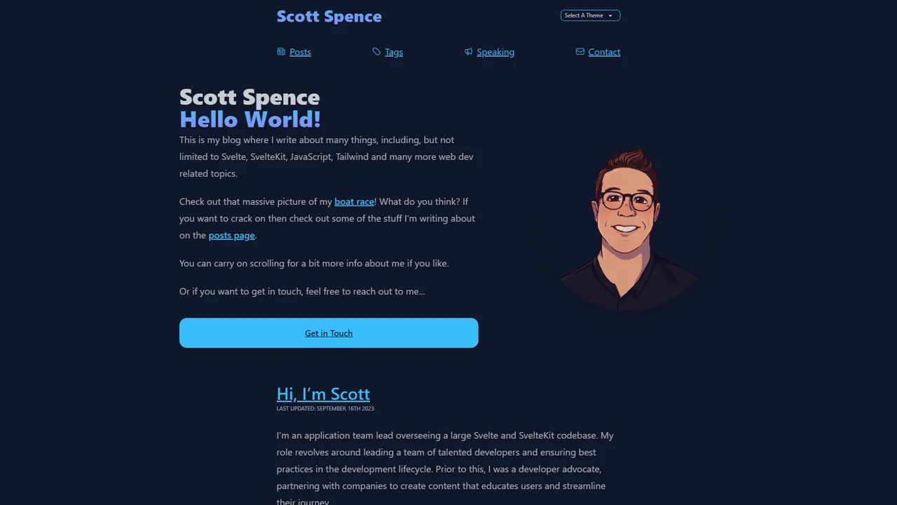 Scott Spence's website screenshot