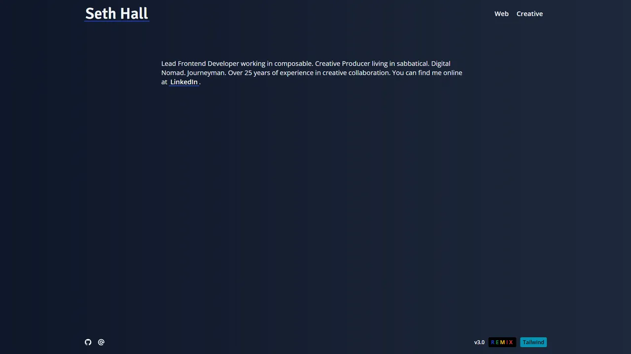 Seth Hall's website screenshot