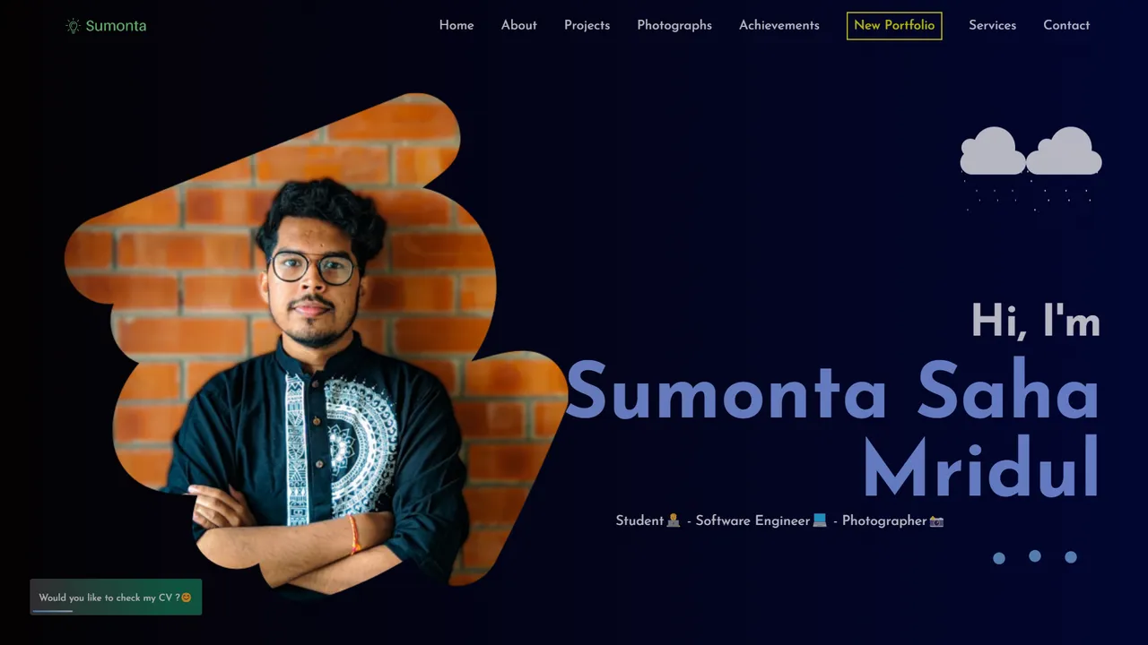 Sumonta Saha Mridul's website screenshot