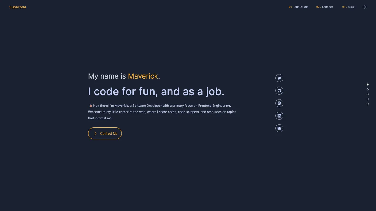 Maverick's website screenshot