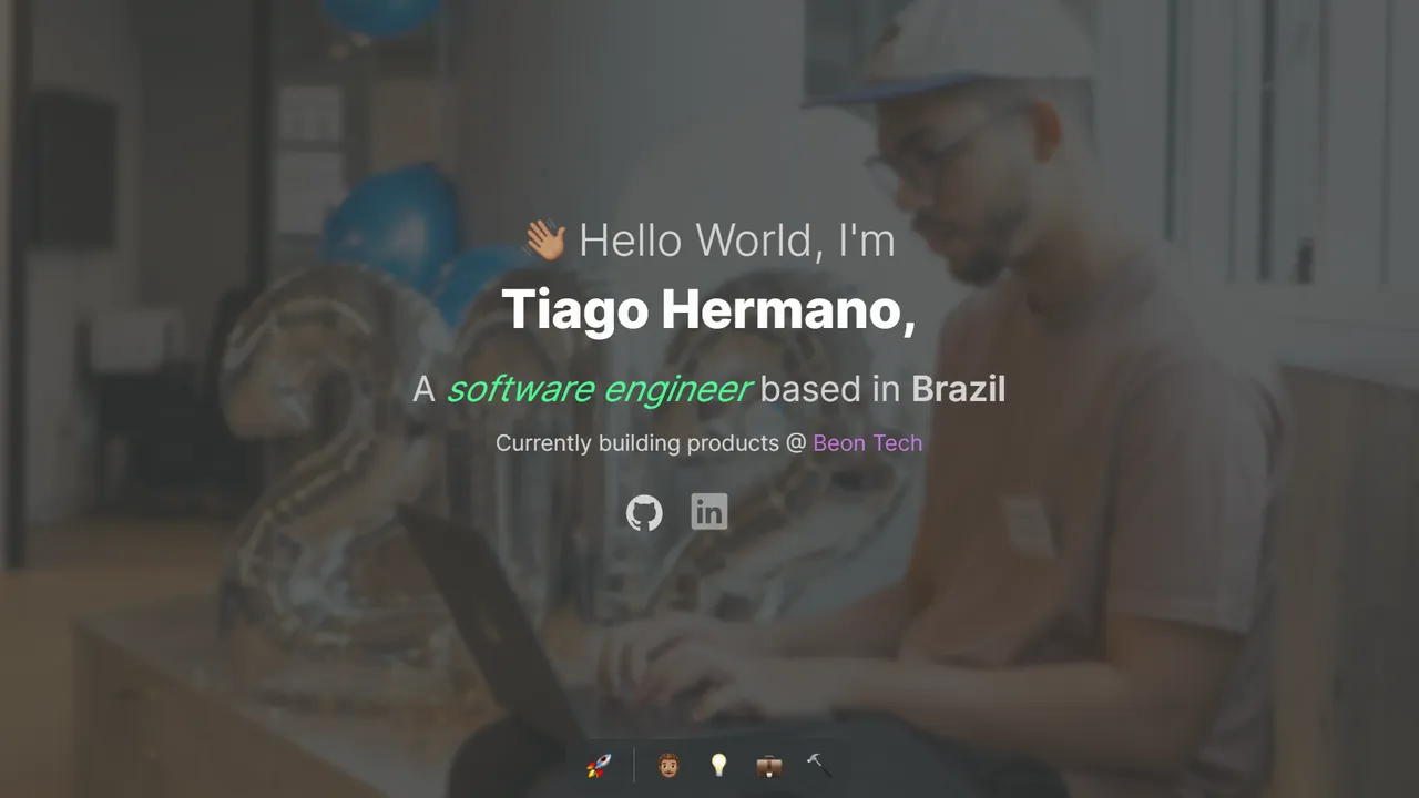 Tiago Hermano's website screenshot