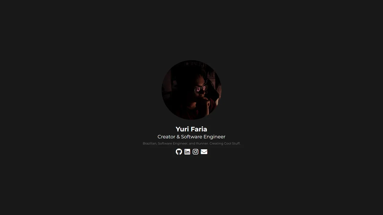 Yuri Faria's website screenshot