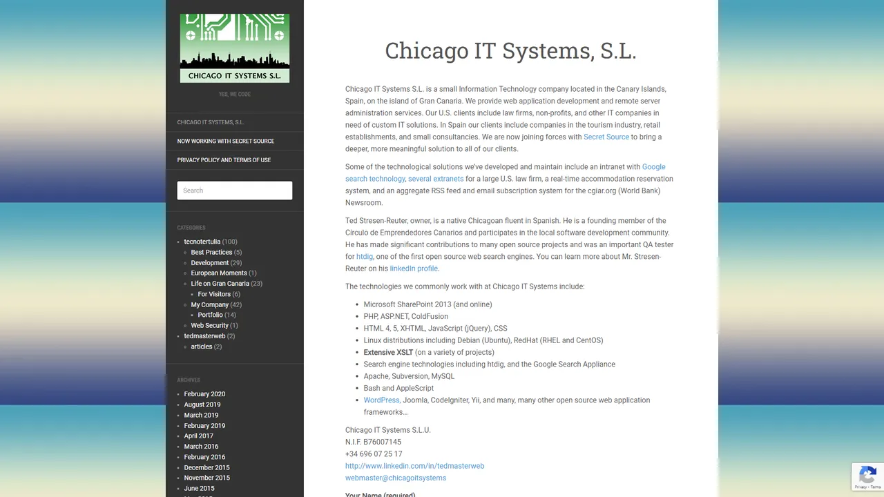 Chicago IT Systems's website screenshot