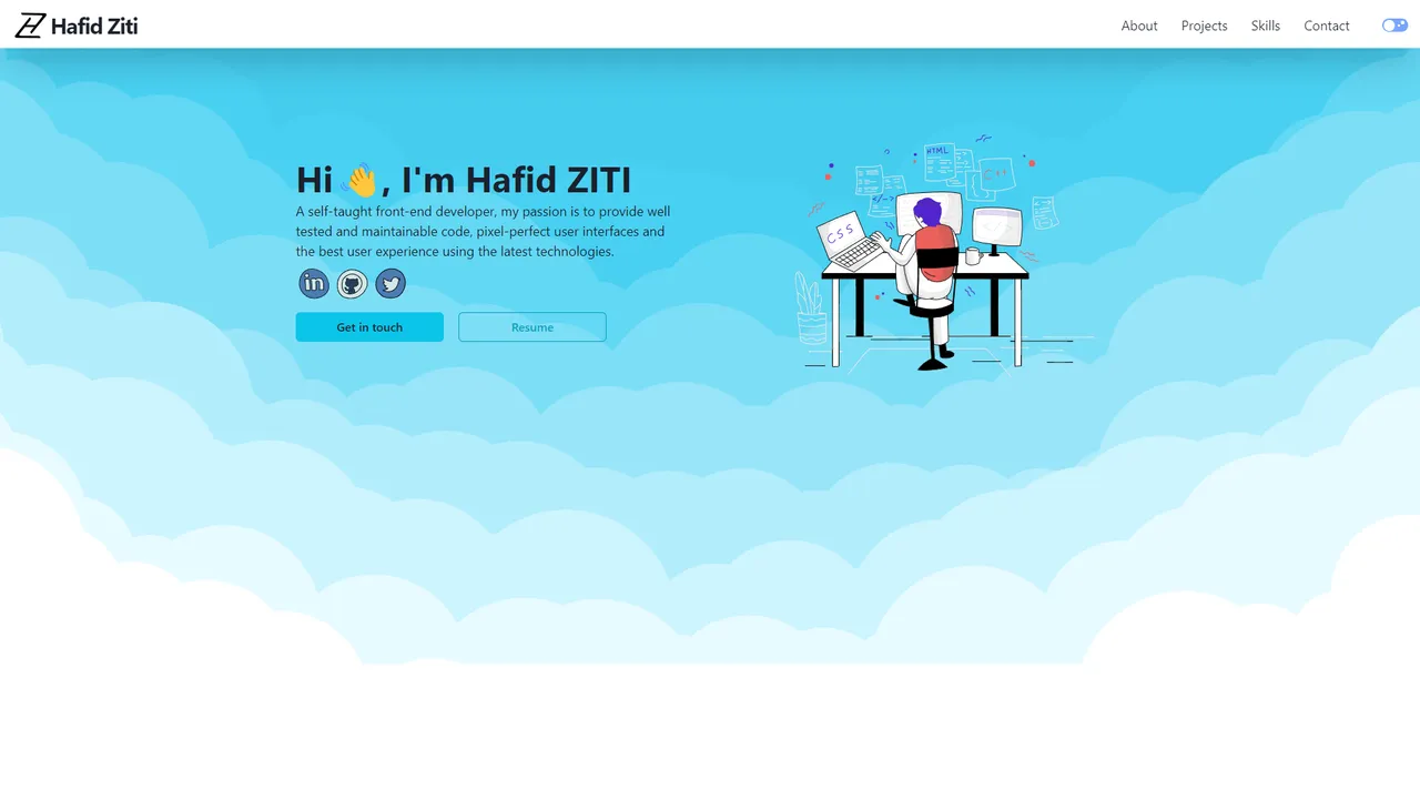 Hafid Ziti's website screenshot