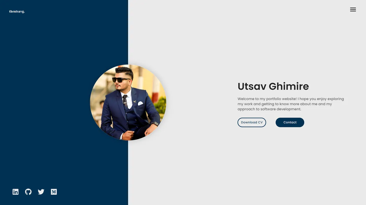 Utsav Ghimire's website screenshot