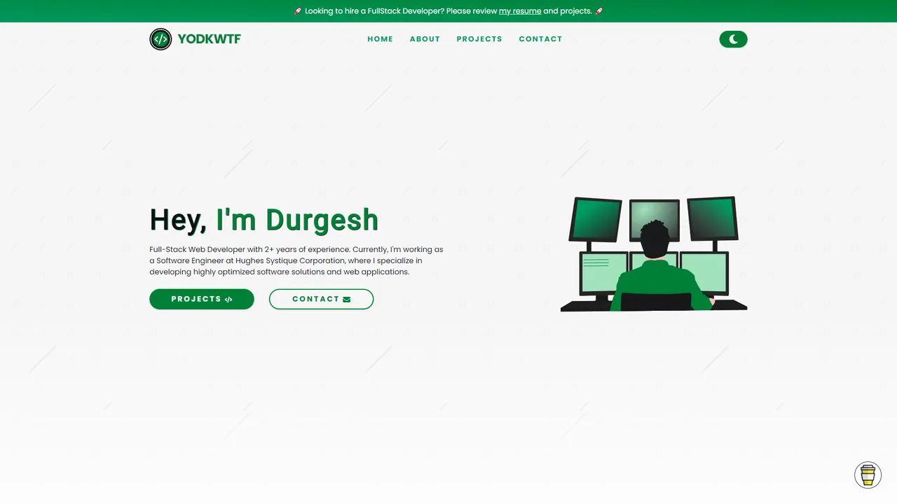 Durgesh Chaudhary's website screenshot