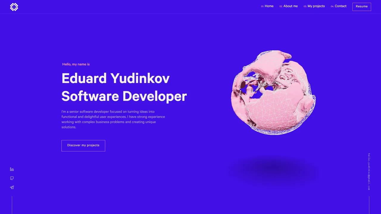 Eduard Yudinkov's website screenshot